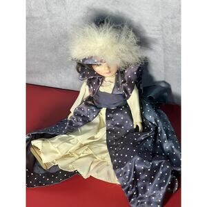 Effanbee Doll Wearing Teal Polka Dot Dress Vintage 1975- Katherine Christmas